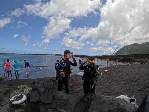 落ち着いていた底土の海へ行きまして