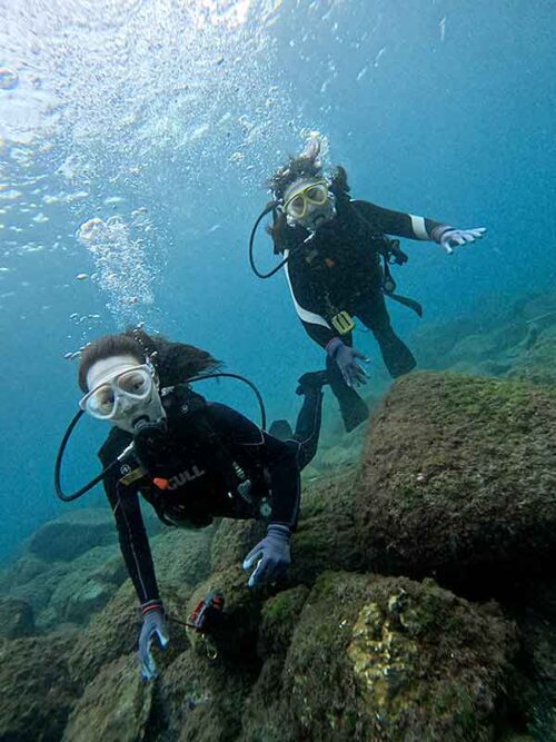 浅場で海に慣れて頂き