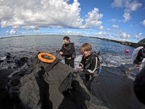 少しうねりはあるが底土の海へ行きまして