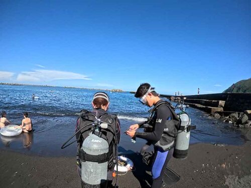 少しうねりはあるが底土の海へ行きまして