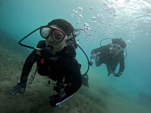 浅場でゆっくり海に慣れ